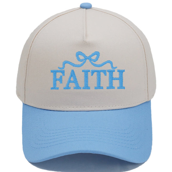 Christianartworkshop FAITH Baseballkappe mit Schleifenstickerei, verstellbarem Schirm und Camouflage-Muster - Himmelblau - image 9