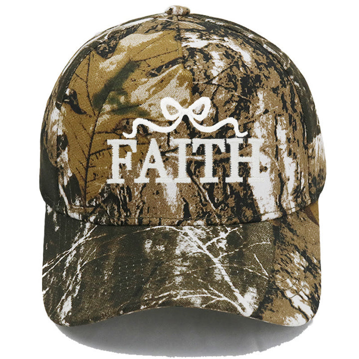 Christianartworkshop FAITH Baseballkappe mit Schleifenstickerei, verstellbarem Schirm und Camouflage-Muster - Vollständige Tarnung - image 21