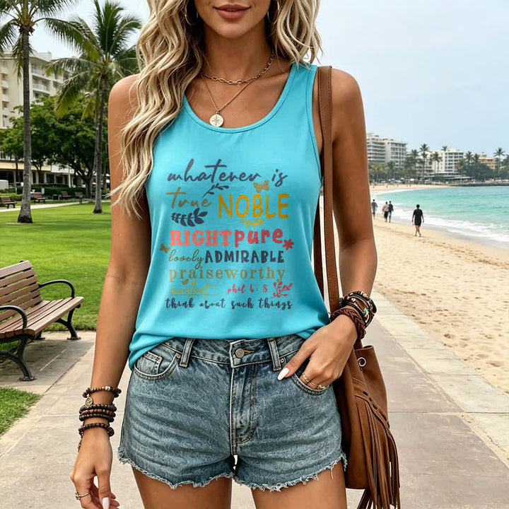 Christianartworkshop Buntes, handbeschriftetes Tanktop „Whatever Is True“ mit edler Racerback-Rückenlehne - image 10