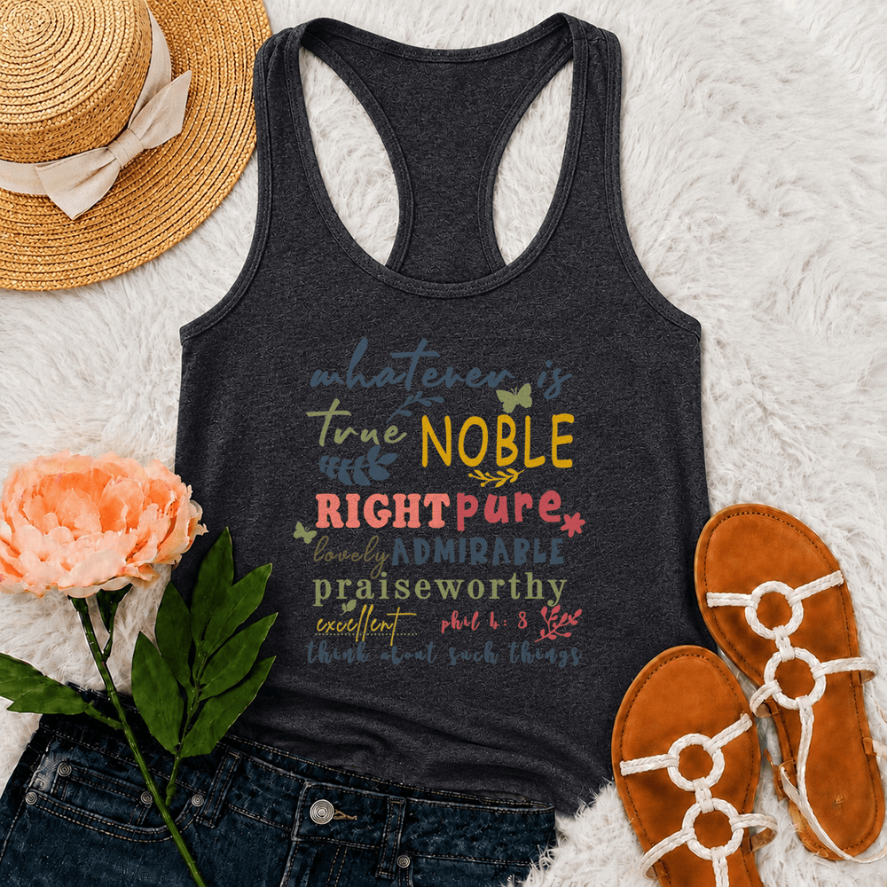 Christianartworkshop Buntes, handbeschriftetes Tanktop mit Racerback-Rücken und dem Aufdruck „Whatever Is True“. - Grau - 2XL - image 6