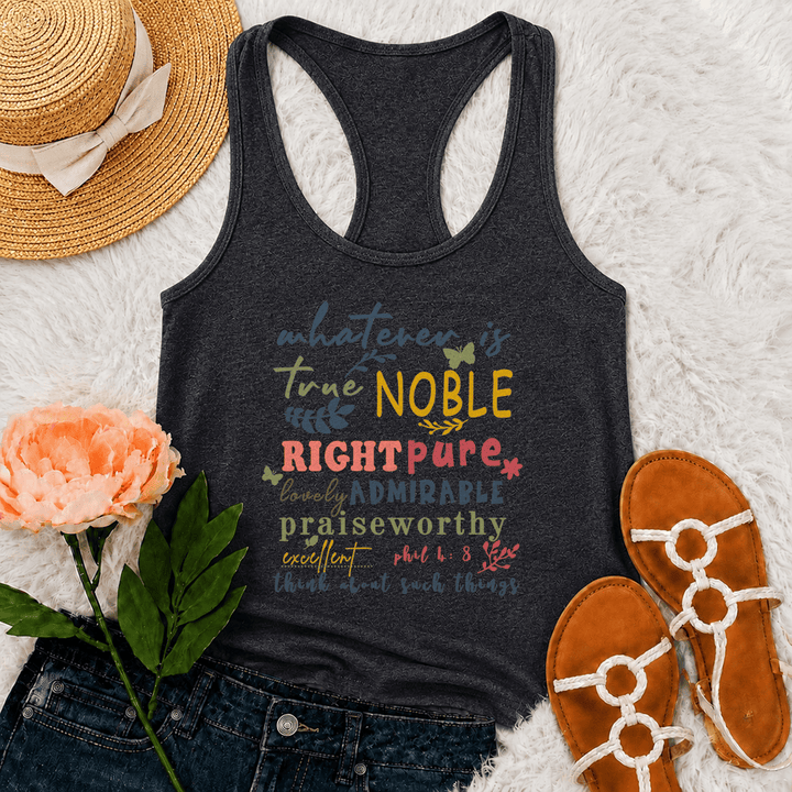 Christianartworkshop Buntes, handbeschriftetes Tanktop mit Racerback-Rücken und dem Aufdruck „Whatever Is True“. - Grau - 2XL - image 6