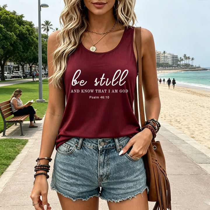 Christianartworkshop Be Still And Know That I Am God Racerback Tank Top - image 25