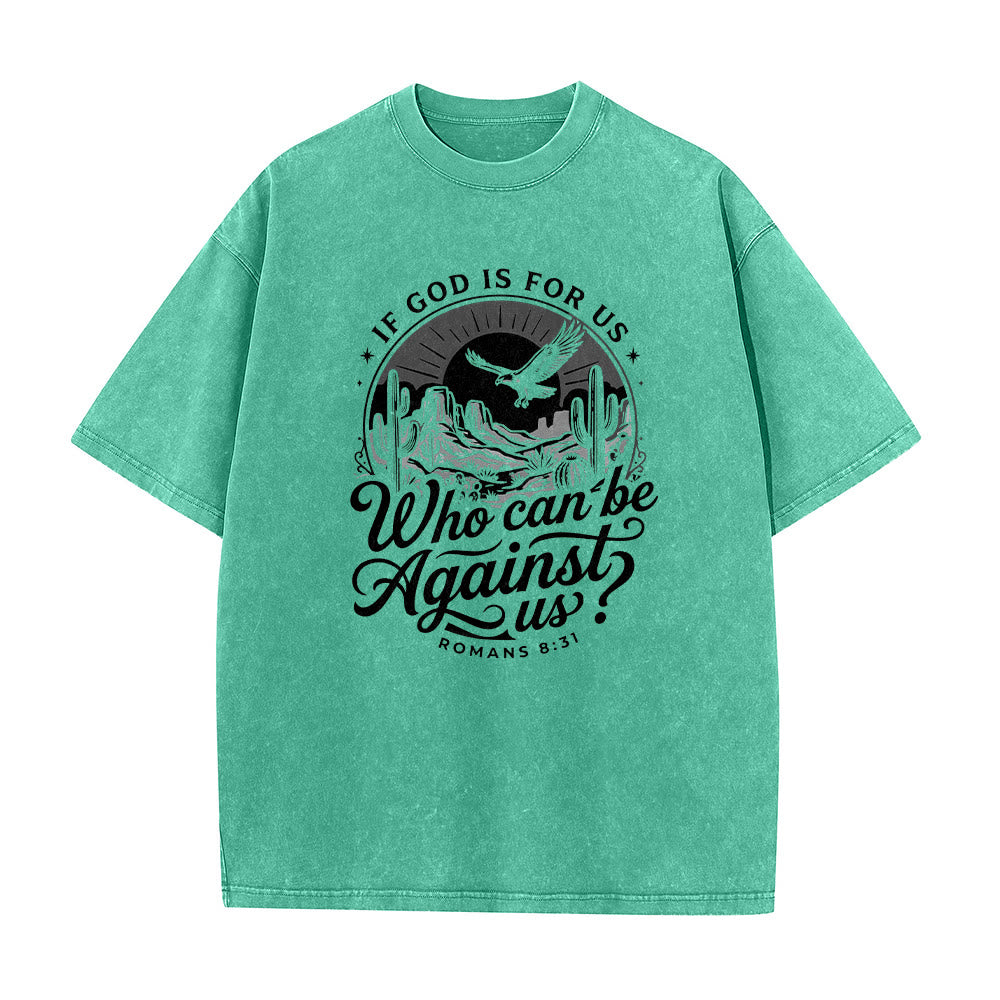 Christianartworkshop Wenn Gott für uns ist – Desert Eagle Cactus Römer 8,31 – Unisex-T-Shirt mit westlichem Glaubensmotiv - image 11