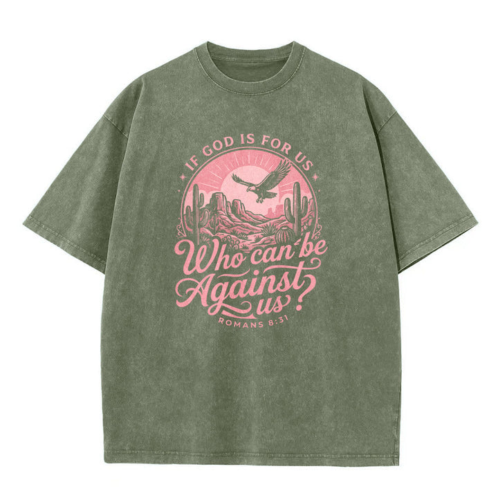 Christianartworkshop Wenn Gott für uns ist – Desert Eagle Cactus Römer 8,31 – Unisex-T-Shirt mit westlichem Glaubensmotiv - image 8
