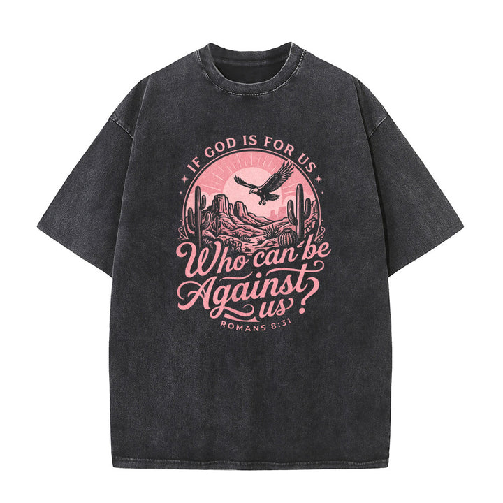 Christianartworkshop Wenn Gott für uns ist – Desert Eagle Cactus Römer 8,31 – Unisex-T-Shirt mit westlichem Glaubensmotiv - image 5
