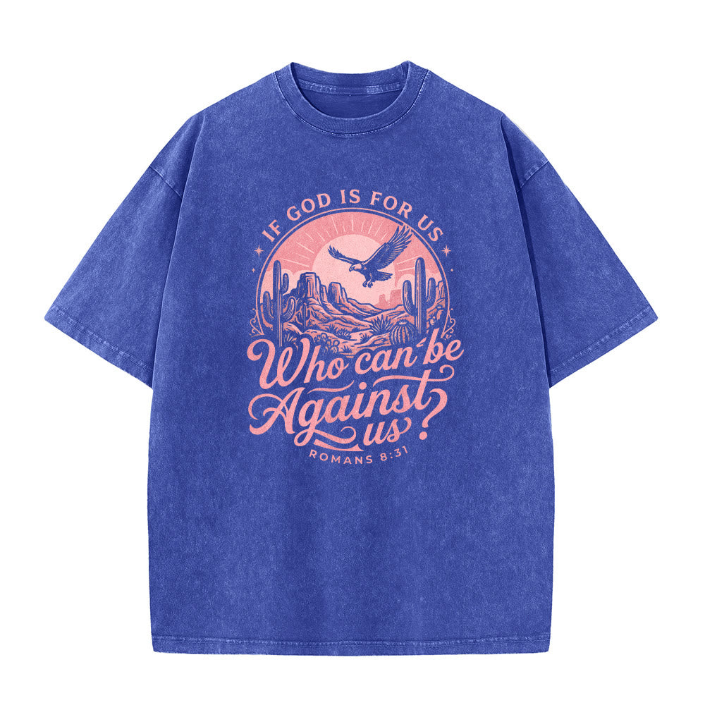 Christianartworkshop Wenn Gott für uns ist – Desert Eagle Cactus Römer 8,31 – Unisex-T-Shirt mit westlichem Glaubensmotiv - image 26