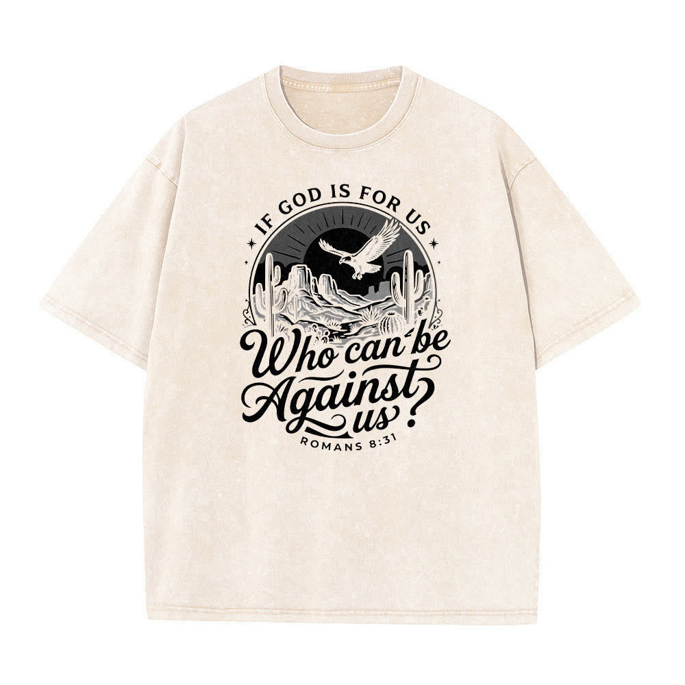 Christianartworkshop Wenn Gott für uns ist – Desert Eagle Cactus Römer 8,31 – Unisex-T-Shirt mit westlichem Glaubensmotiv - image 17