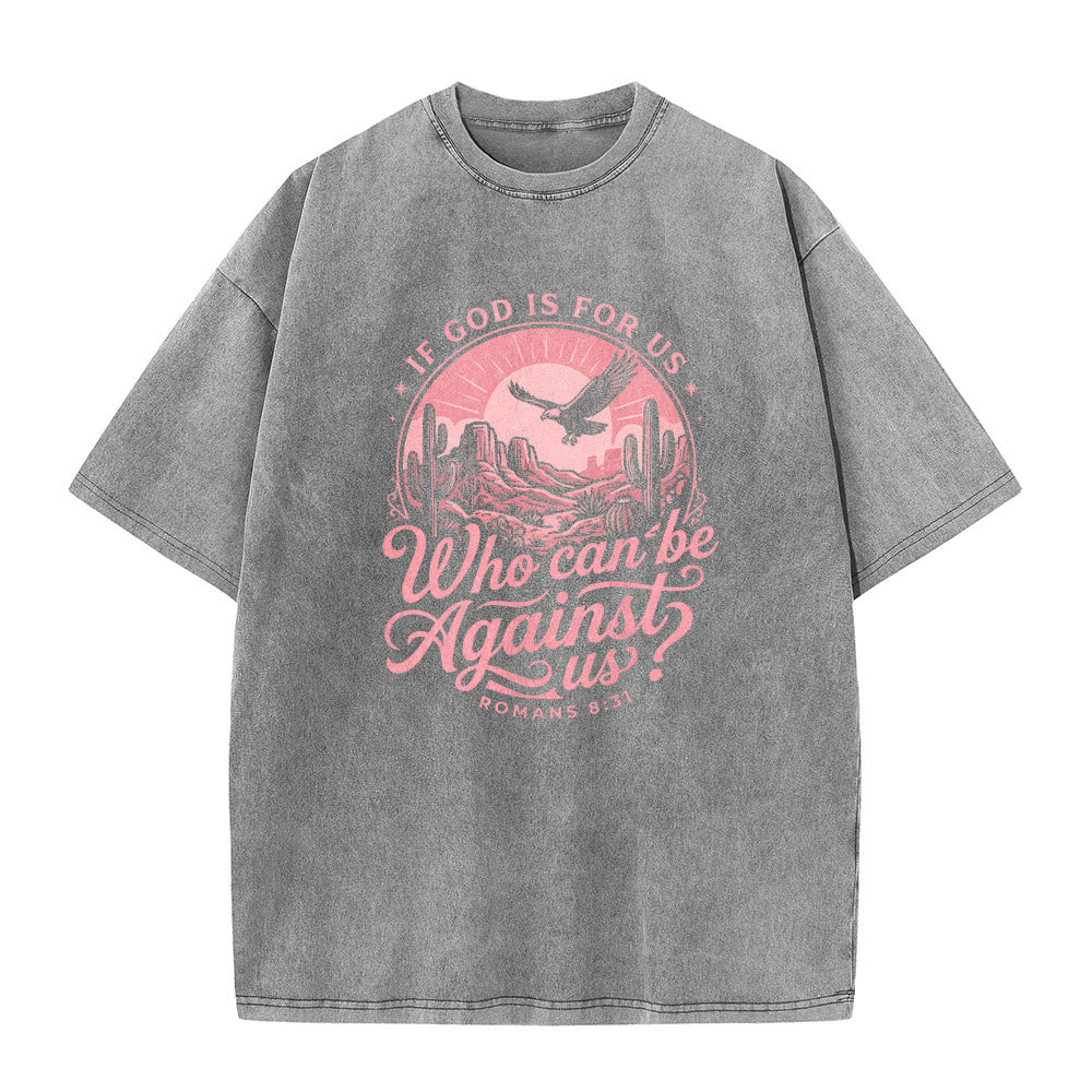 Christianartworkshop Wenn Gott für uns ist – Desert Eagle Cactus Römer 8,31 – Unisex-T-Shirt mit westlichem Glaubensmotiv - image 2