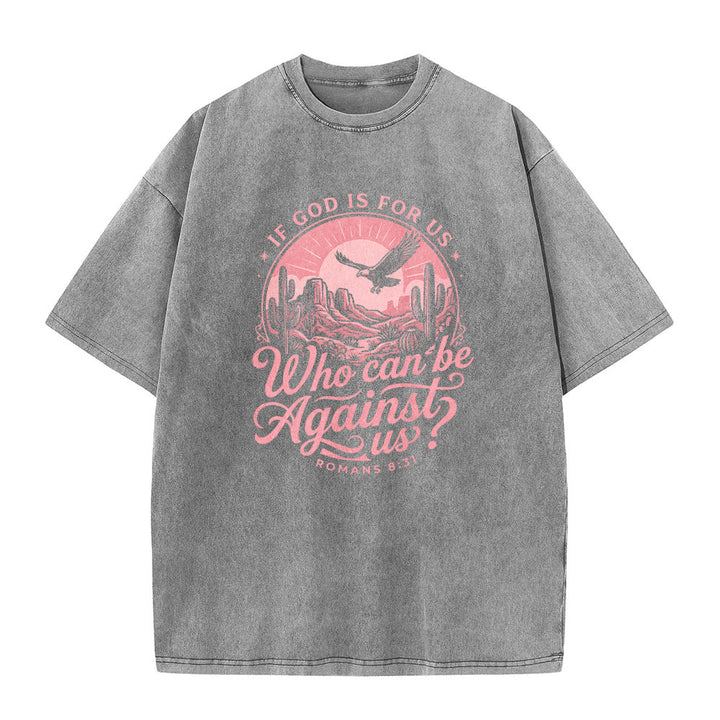 Christianartworkshop Wenn Gott für uns ist – Desert Eagle Cactus Römer 8,31 – Unisex-T-Shirt mit westlichem Glaubensmotiv - image 2