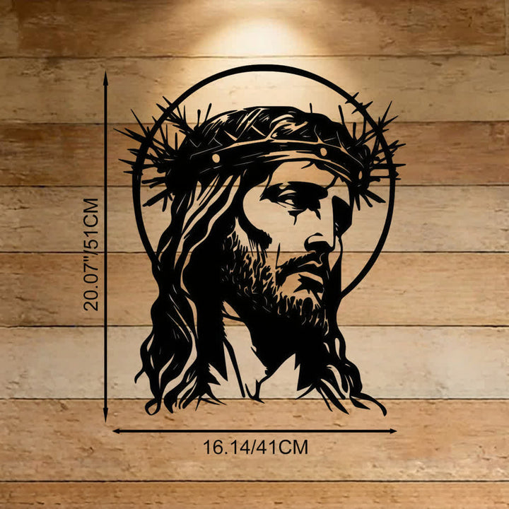 Christianartworkshop Heiliger Jesus mit Dornenkrone – Wanddekoration aus Metall - 16,14 x 20,07 x 0,047 Zoll / 41 cm x 51 cm x 0,12 cm - image 10