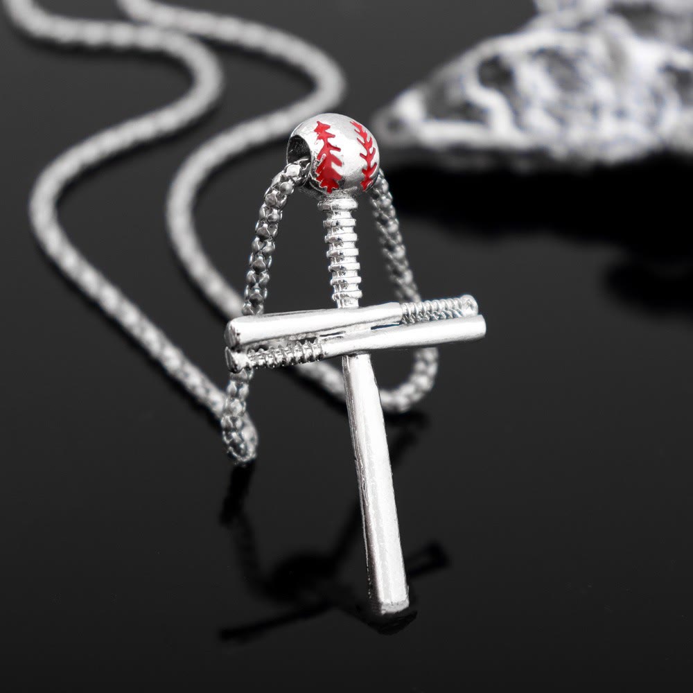 Christianartworkshop Halskette mit Baseballschläger-Kreuz: Symbol für sportliche Ausdauer und unerschütterliche Anmut - Silber - image 2