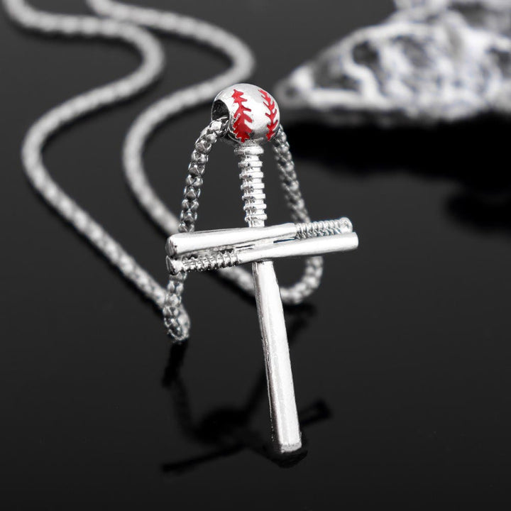 Christianartworkshop Halskette mit Baseballschläger-Kreuz: Symbol für sportliche Ausdauer und unerschütterliche Anmut - Silber - image 2
