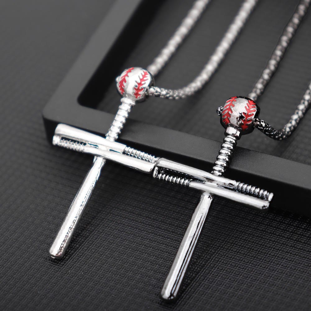 Christianartworkshop Halskette mit Baseballschläger-Kreuz: Symbol für sportliche Ausdauer und unerschütterliche Anmut - image 3