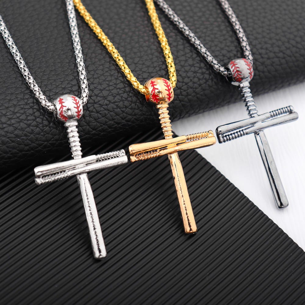 Christianartworkshop Halskette mit Baseballschläger-Kreuz: Symbol für sportliche Ausdauer und unerschütterliche Anmut - image 0