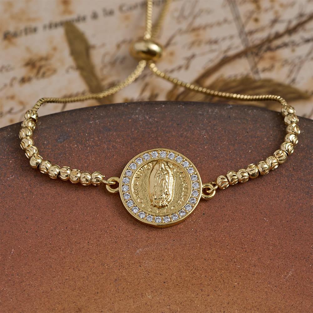Christianartworkshop Armband mit Mini-Perlenkette und Kristallrahmen „Unsere Liebe Frau“: Symbol sanften himmlischen Schutzes - D - image 7