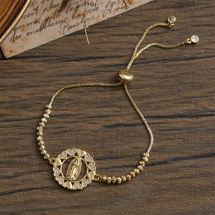 Christianartworkshop Armband mit Mini-Perlenkette und Kristallrahmen „Unsere Liebe Frau“: Symbol sanften himmlischen Schutzes - image 2