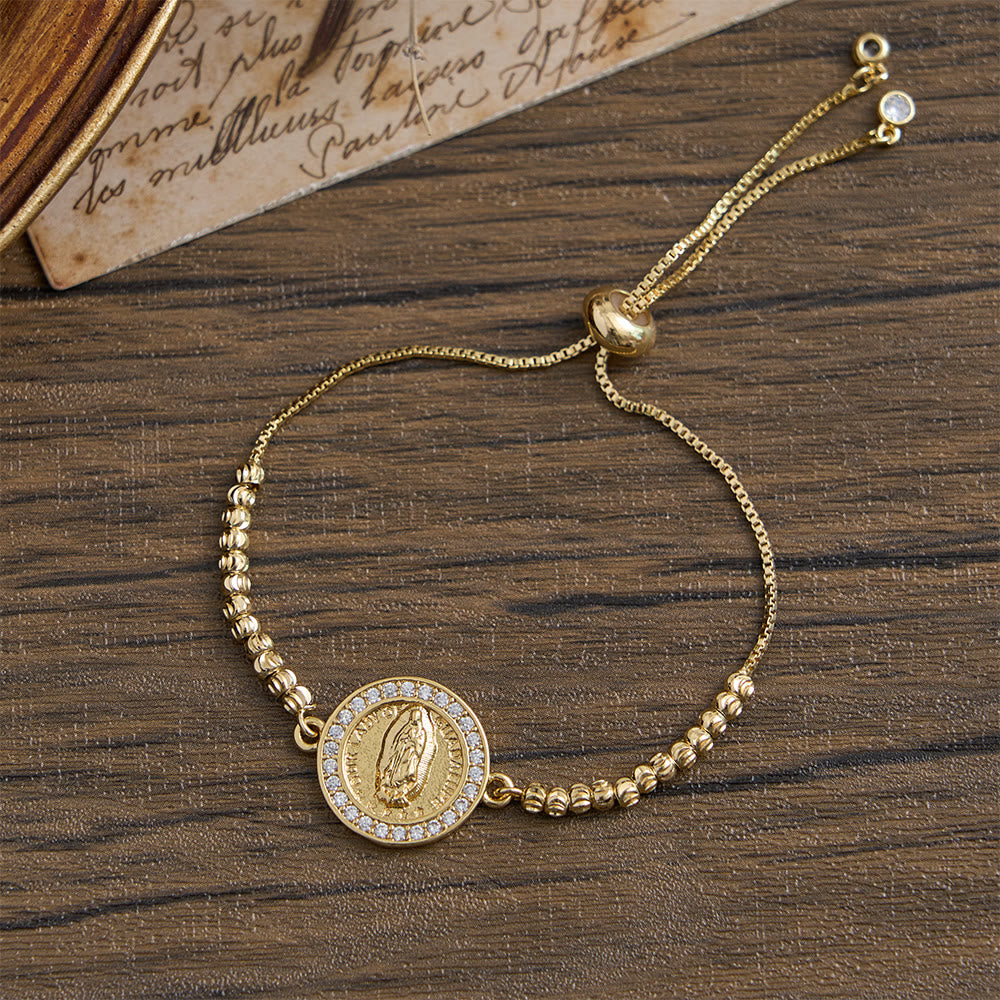 Christianartworkshop Armband mit Mini-Perlenkette und Kristallrahmen „Unsere Liebe Frau“: Symbol sanften himmlischen Schutzes - image 8