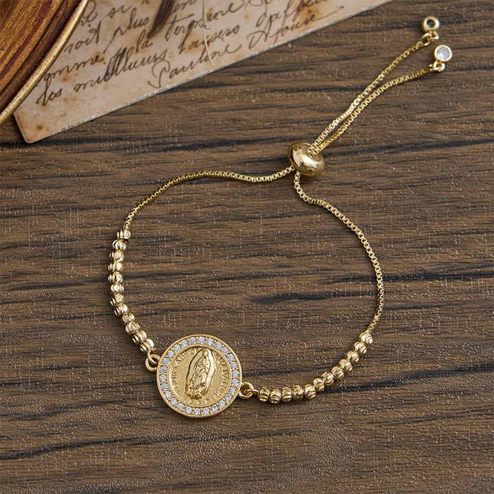 Christianartworkshop Armband mit Mini-Perlenkette und Kristallrahmen „Unsere Liebe Frau“: Symbol sanften himmlischen Schutzes - image 8