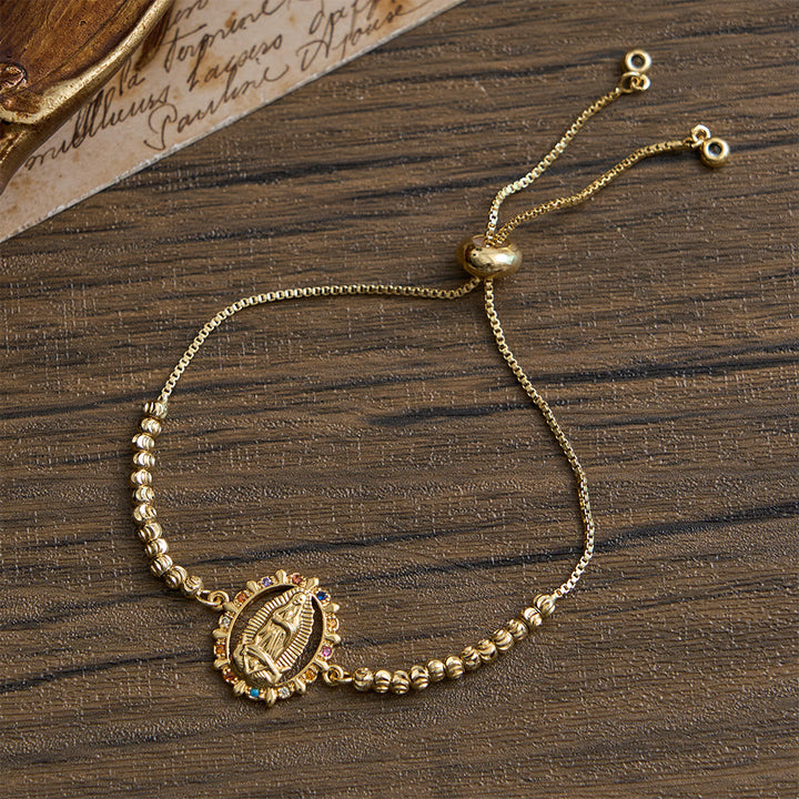 Christianartworkshop Armband mit Mini-Perlenkette und Kristallrahmen „Unsere Liebe Frau“: Symbol sanften himmlischen Schutzes - image 6
