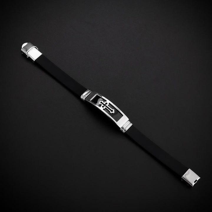 Christianartworkshop Armband aus Edelstahl und Silikon mit hohlem Kreuzmotiv: Symbol subtiler, beständiger Gnade - image 6