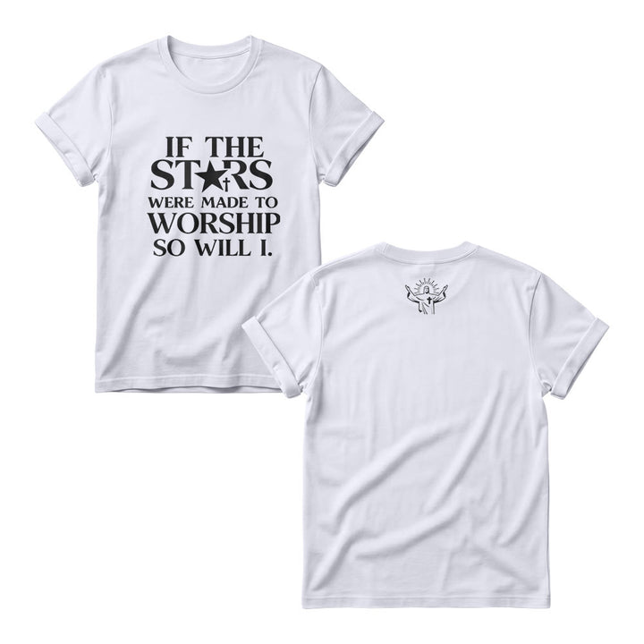 Christianartworkshop Wenn die Sterne dazu bestimmt wären, Kreuzsterne anzubeten (ersetzen Sie Serifenbuchstaben) – Damen-Rundhalsausschnitt mit Frontprint - Weiß - 4XL - image 2