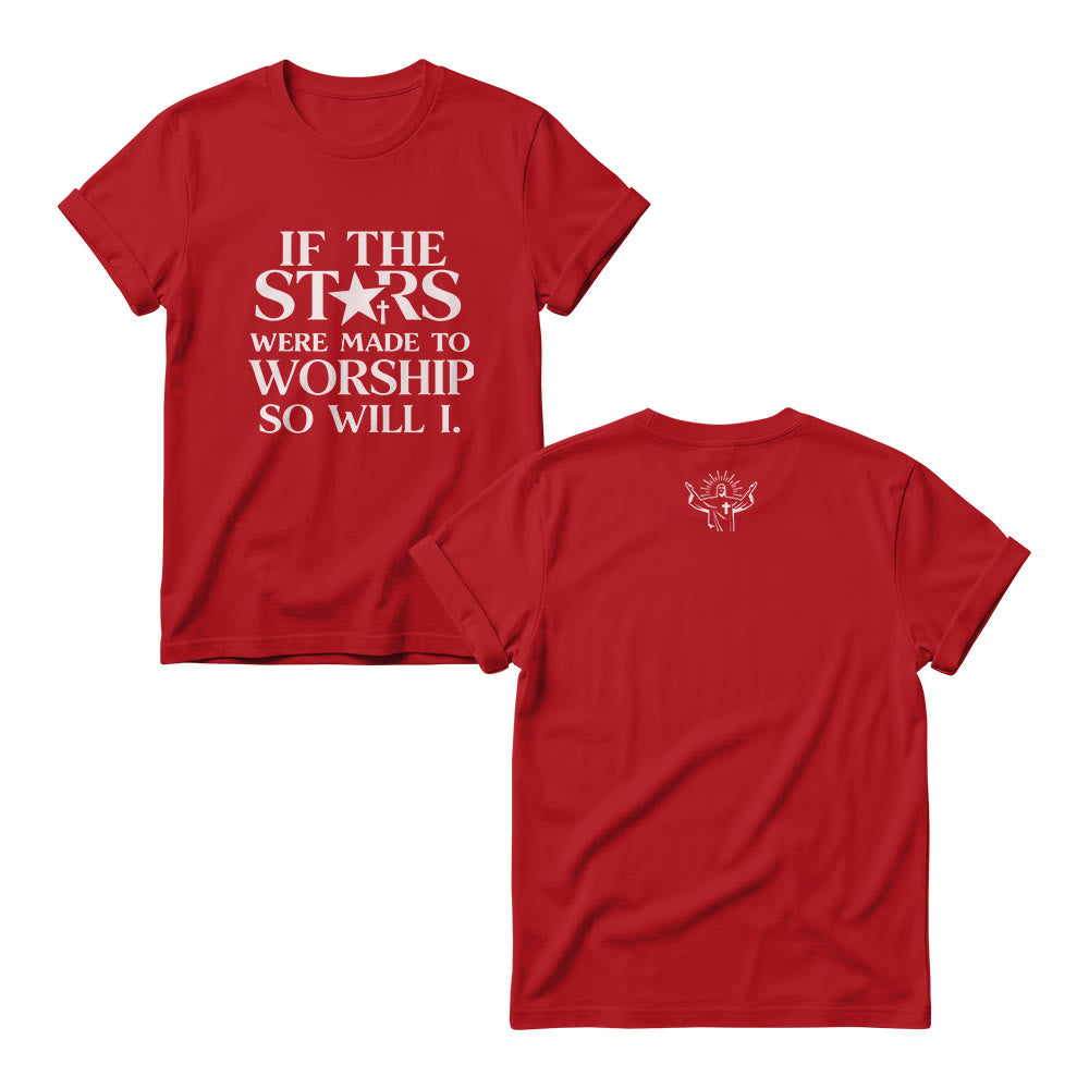 Christianartworkshop Wenn die Sterne dazu bestimmt wären, Kreuzsterne anzubeten (ersetzen Sie Serifenbuchstaben) – Damen-Rundhalsausschnitt mit Frontprint - Rot - 4XL - image 8