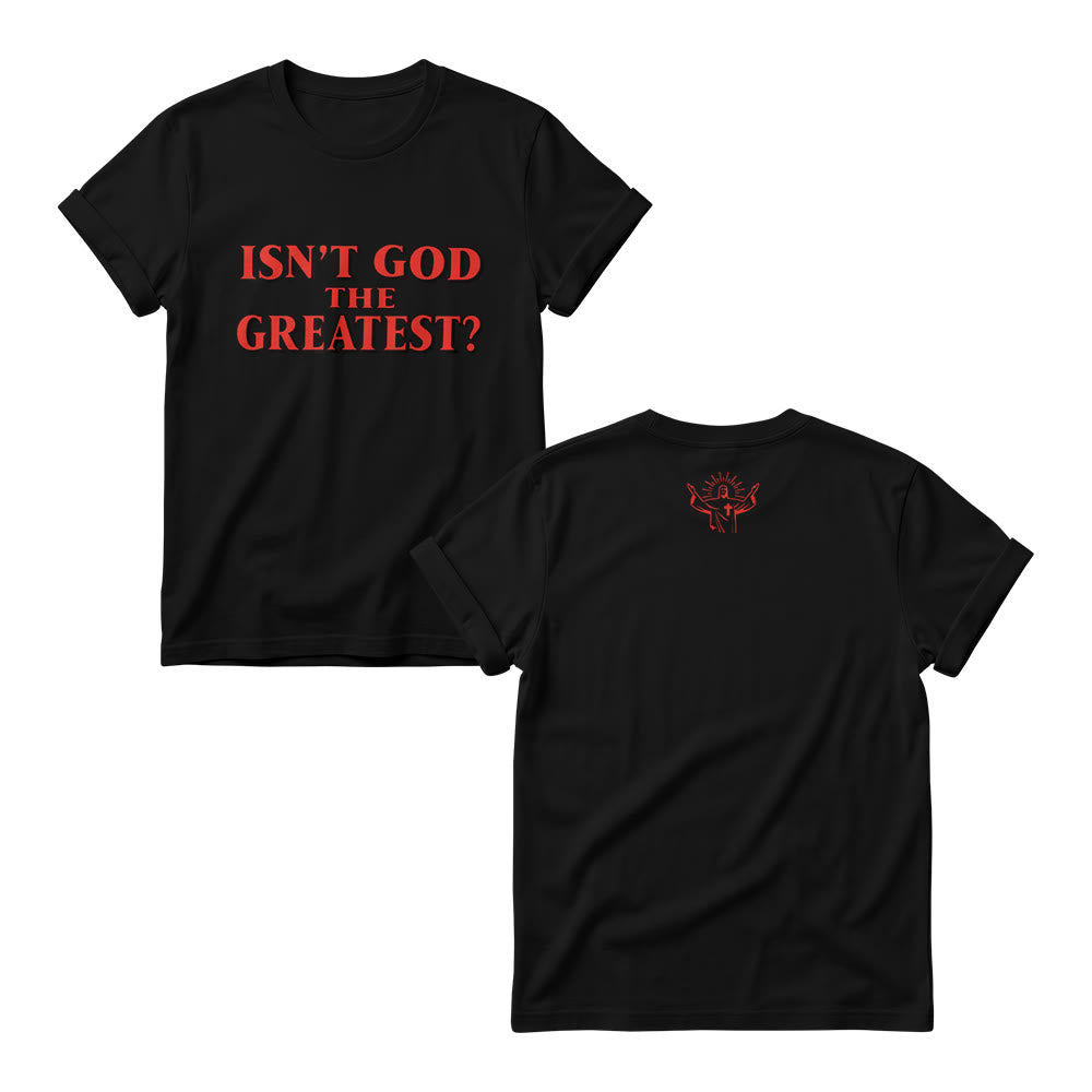 Christianartworkshop Ist Gott nicht der Größte? Kräftiger Kontrast, Serifenschrift, Frontprint, Damen-Rundhalsausschnitt - Schwarz - 4XL - image 6