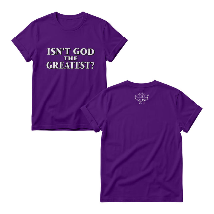 Christianartworkshop Ist Gott nicht der Größte? Kräftiger Kontrast, Serifenschrift, Frontprint, Damen-Rundhalsausschnitt - Lila - 4XL - image 7