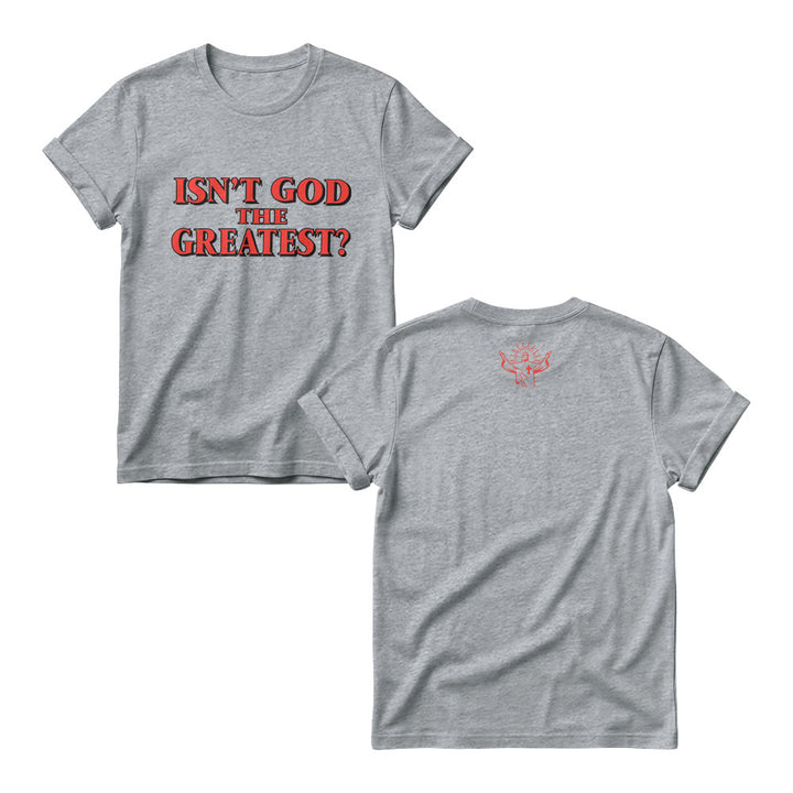 Christianartworkshop Ist Gott nicht der Größte? Kräftiger Kontrast, Serifenschrift, Frontprint, Damen-Rundhalsausschnitt - Grau - 4XL - image 3