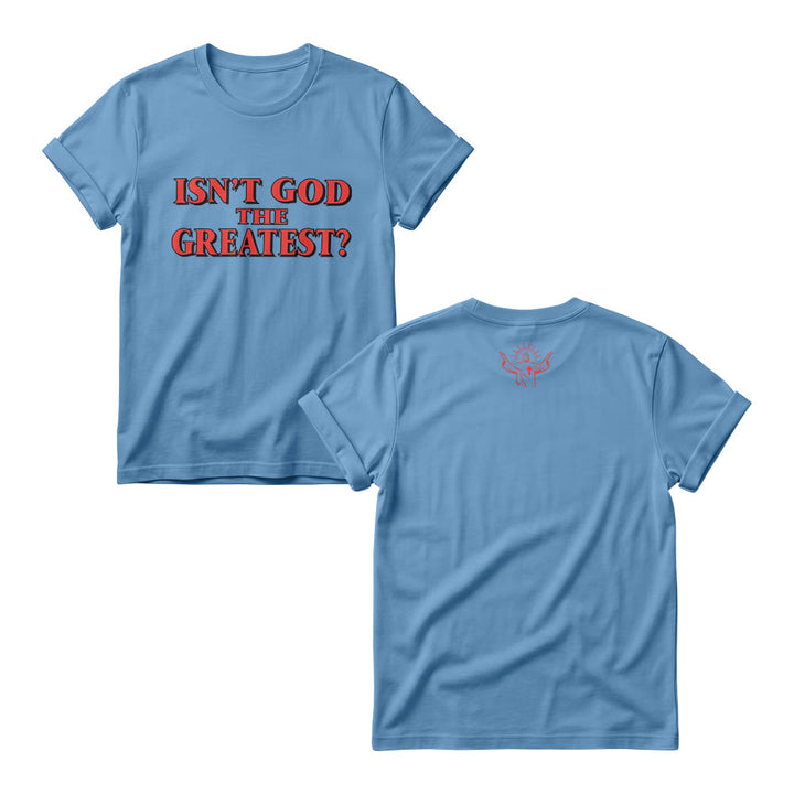 Christianartworkshop Ist Gott nicht der Größte? Kräftiger Kontrast, Serifenschrift, Frontprint, Damen-Rundhalsausschnitt - Blau - 4XL - image 5
