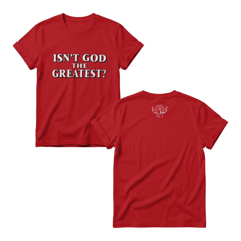 Christianartworkshop Ist Gott nicht der Größte? Kräftiger Kontrast, Serifenschrift, Frontprint, Damen-Rundhalsausschnitt - Rot - 4XL - image 8