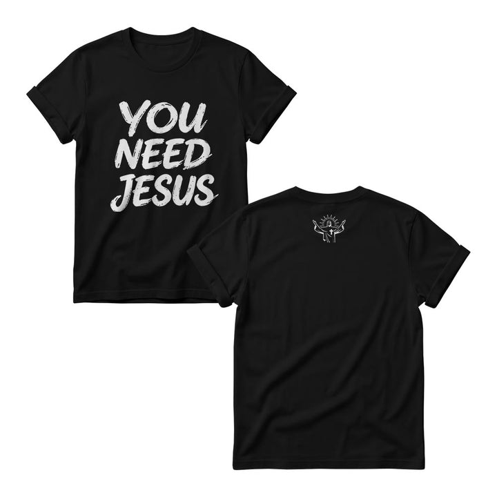 Christianartworkshop You Need Jesus Damen-Rundhalsausschnitt mit Used-Look-Schriftzug - Schwarz - 4XL - image 1