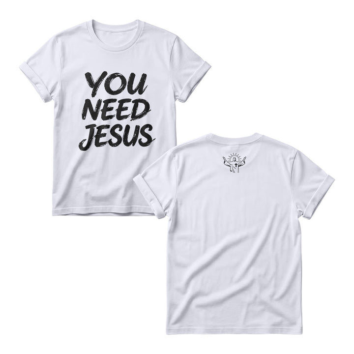 Christianartworkshop You Need Jesus Damen-Rundhalsausschnitt mit Used-Look-Schriftzug - Weiß - 4XL - image 2
