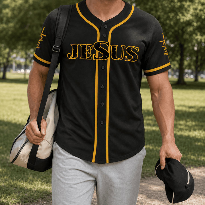 Christianartworkshop Jesus Kreuz Nagel und Dornenkrone Baseballtrikot - image 1