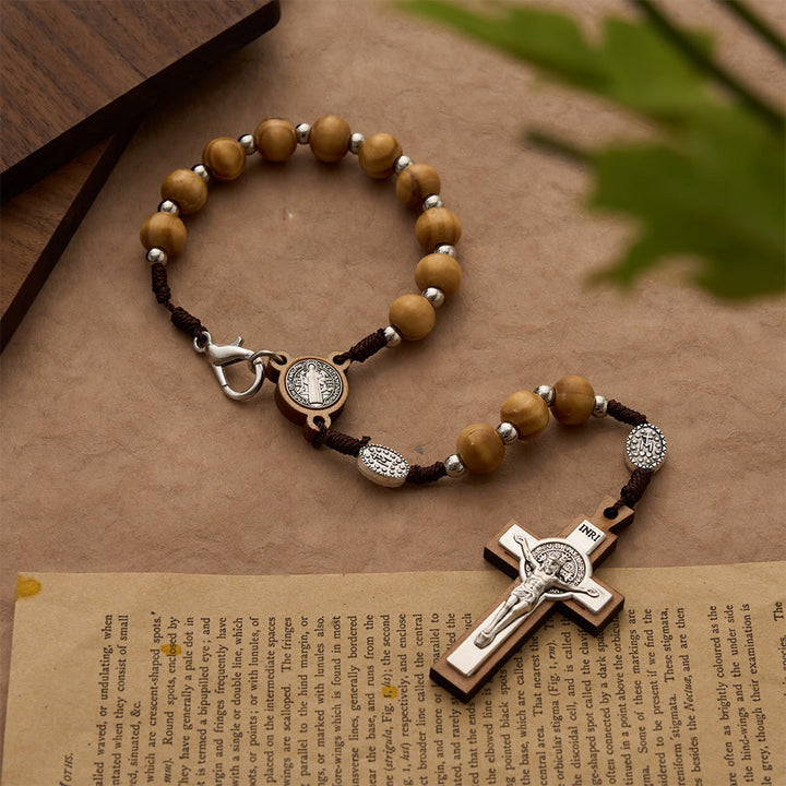 Christianartworkshop Rosenkranzarmband aus Holzkreuz: Ein anmutiges Zeichen stillen, betenden Friedens - Kruzifix - image 0