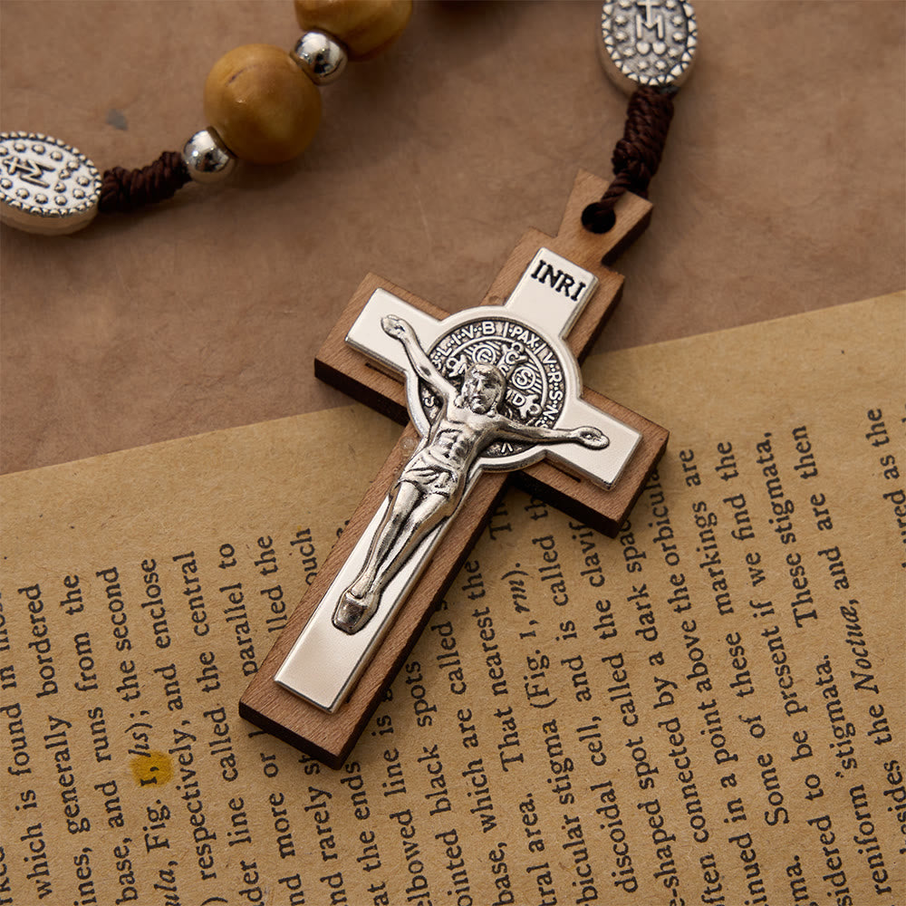 Christianartworkshop Rosenkranzarmband aus Holzkreuz: Ein anmutiges Zeichen stillen, betenden Friedens - image 3
