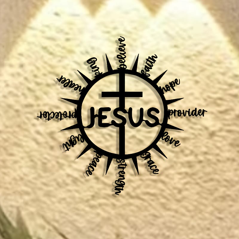 Christianartworkshop Sonnenstrahlenrahmen mit Jesus-Segensworten, Kreuz aus Metall, Wanddekoration: Anmutiges Zeichen der vielseitigen himmlischen Barmherzigkeit - image 2