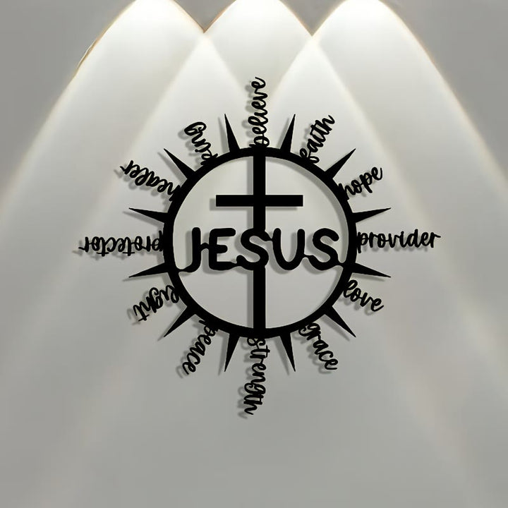 Christianartworkshop Sonnenstrahlenrahmen mit Jesus-Segensworten, Kreuz aus Metall, Wanddekoration: Anmutiges Zeichen der vielseitigen himmlischen Barmherzigkeit - image 6