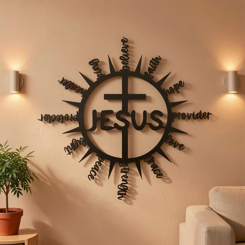 Christianartworkshop Sonnenstrahlenrahmen mit Jesus-Segensworten, Kreuz aus Metall, Wanddekoration: Anmutiges Zeichen der vielseitigen himmlischen Barmherzigkeit - image 8