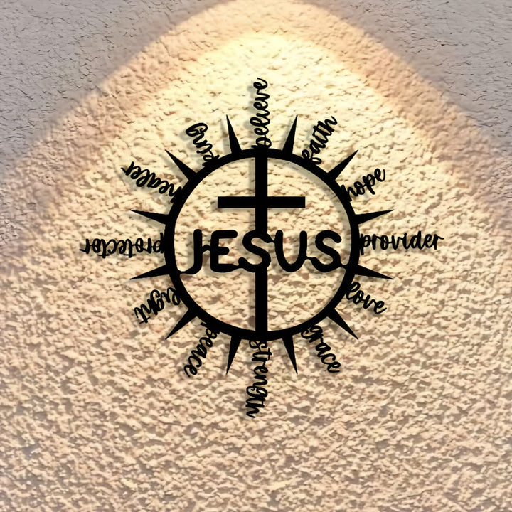 Christianartworkshop Sonnenstrahlenrahmen mit Jesus-Segensworten, Kreuz aus Metall, Wanddekoration: Anmutiges Zeichen der vielseitigen himmlischen Barmherzigkeit - image 9