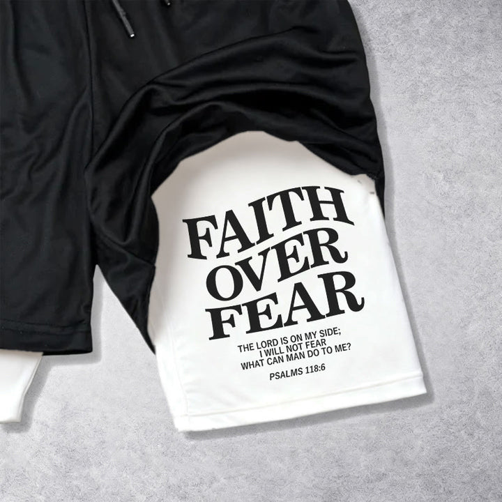 Christianartworkshop „Glaube statt Angst“ – Passende Shorts mit zweifarbigem Print und Psalm 118,6 - image 3