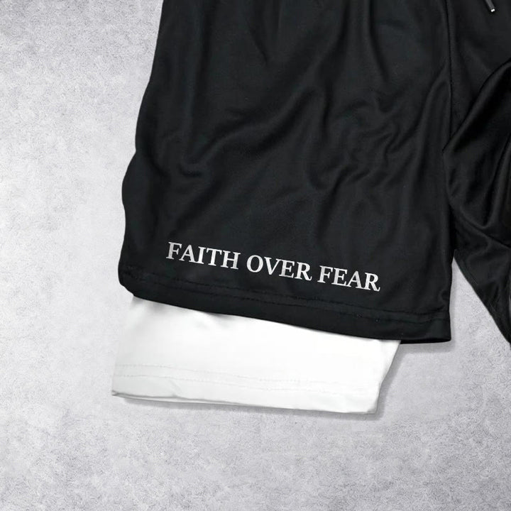 Christianartworkshop „Glaube statt Angst“ – Passende Shorts mit zweifarbigem Print und Psalm 118,6 - image 2