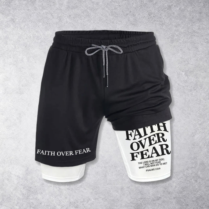 Christianartworkshop „Glaube statt Angst“ – Passende Shorts mit zweifarbigem Print und Psalm 118,6 - image 1