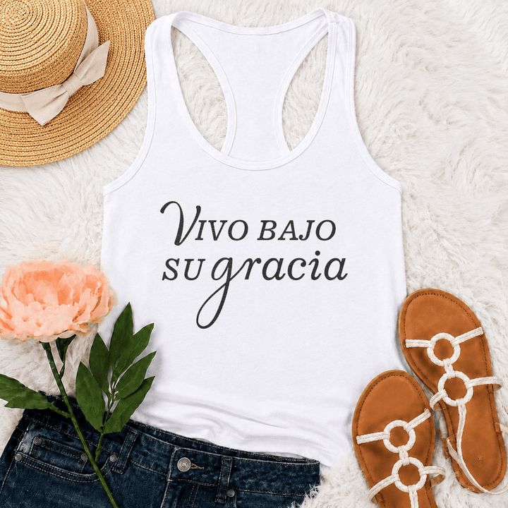 Christianartworkshop Tanktop mit schlichtem spanischem Schriftzug „Rennen“ - Weiß - 2XL - image 15