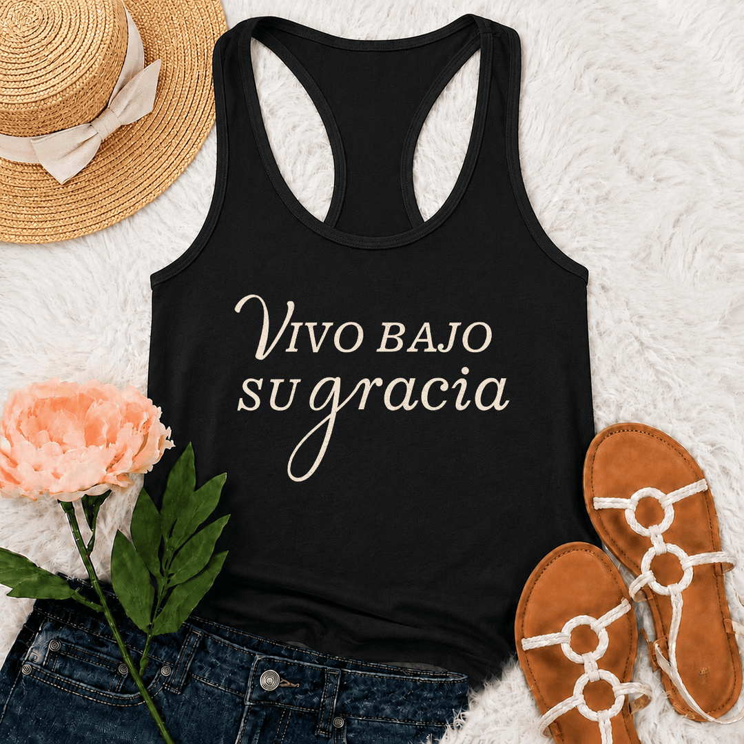 Christianartworkshop Tanktop mit schlichtem spanischem Schriftzug „Rennen“ - Schwarz - 2XL - image 3