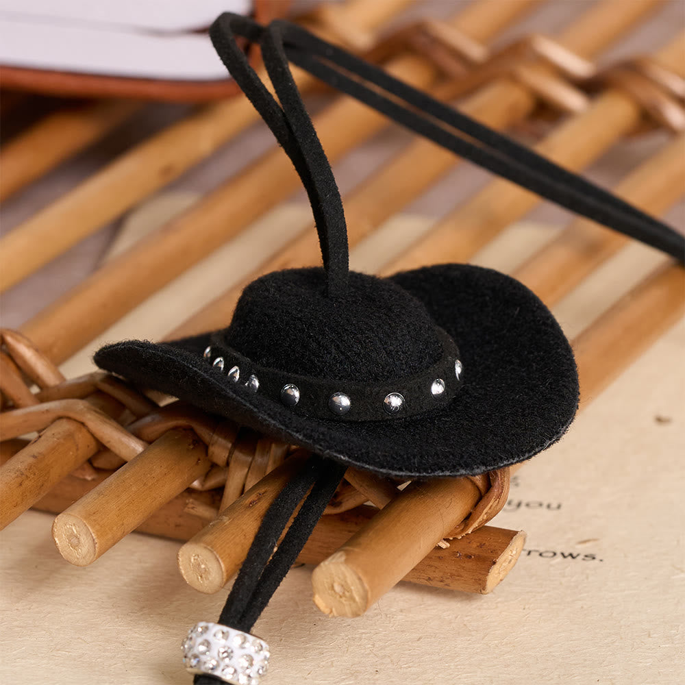 Christianartworkshop Plüsch-Cowboyhut im Westernstil, schlichter schwarzer Kreuz-Autoanhänger: Eine Erinnerung an unerschütterlichen inneren Frieden bei jeder Fahrt - image 3