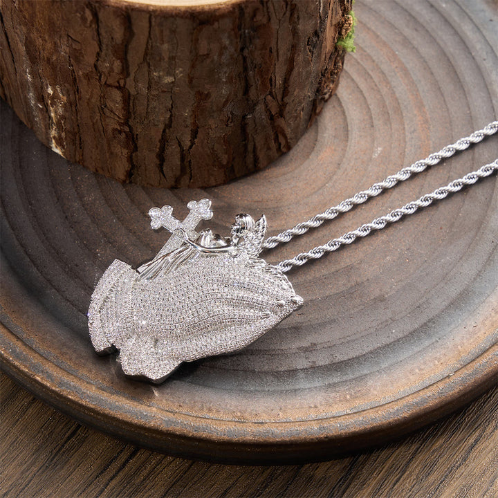 Christianartworkshop Halskette mit Kreuzanhänger in Pavé-Fassung: Zeitloses Symbol sanfter, aufopfernder Liebe - image 4
