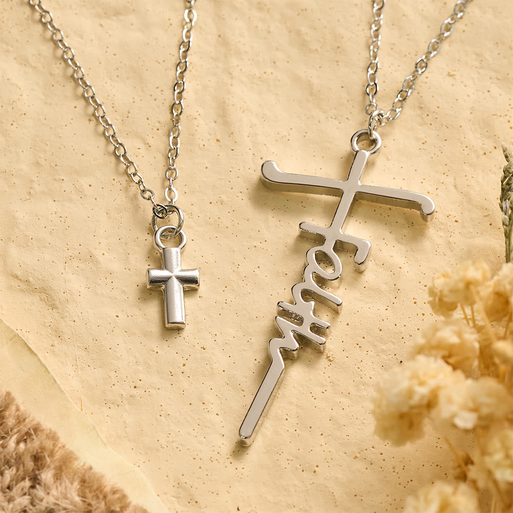 Christianartworkshop Doppelte Kette mit gestapeltem Glaubenskreuz: Zeitloses Symbol aufrichtigen, frommen Gebets - image 5