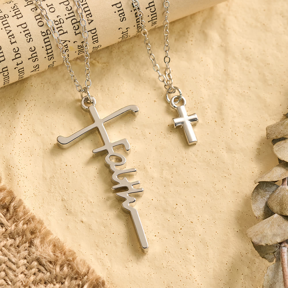 Christianartworkshop Doppelte Kette mit gestapeltem Glaubenskreuz: Zeitloses Symbol aufrichtigen, frommen Gebets - image 6