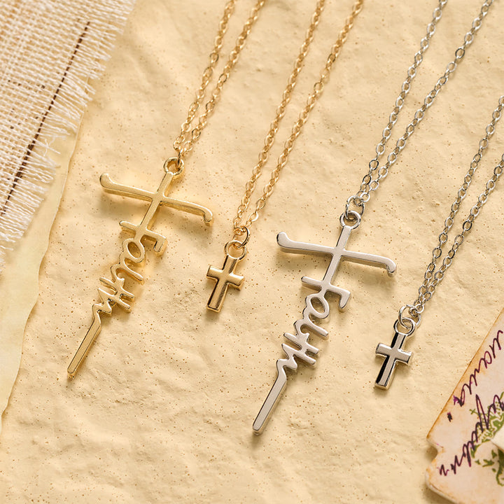 Christianartworkshop Doppelte Kette mit gestapeltem Glaubenskreuz: Zeitloses Symbol aufrichtigen, frommen Gebets - image 1